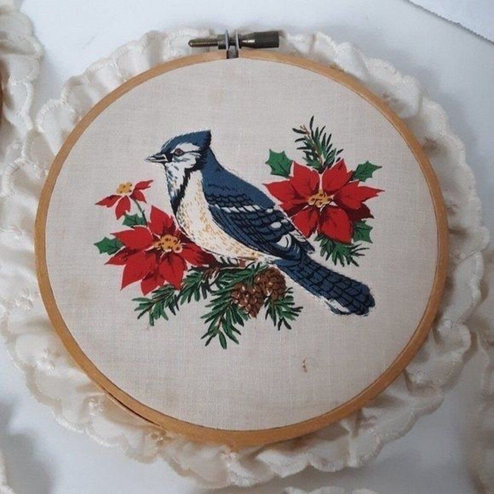 5pcs Vintage Christmas Bird Wall Hanging - Picture 4 of 10